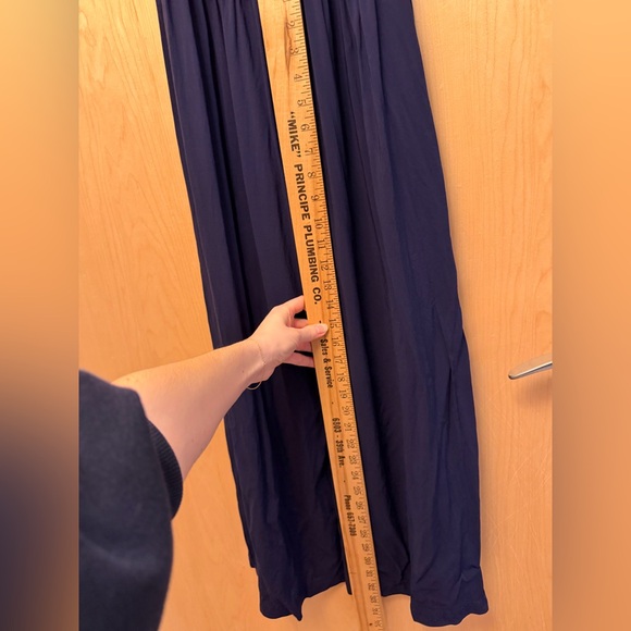 Tory Burch Navy Wide-Leg Jumpsuit with Smocked Waist - Picture 7 of 8